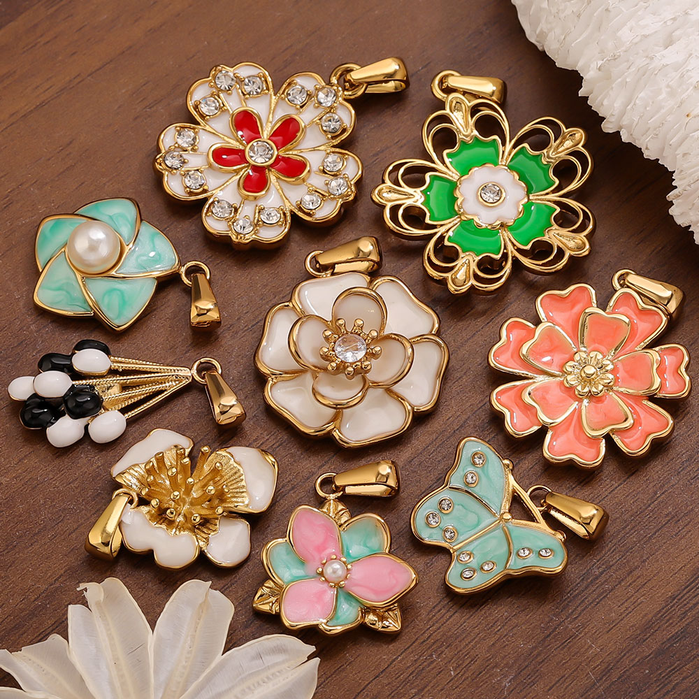 Flower Supply - 2PCS Stainless Steel Enamel Large Flower