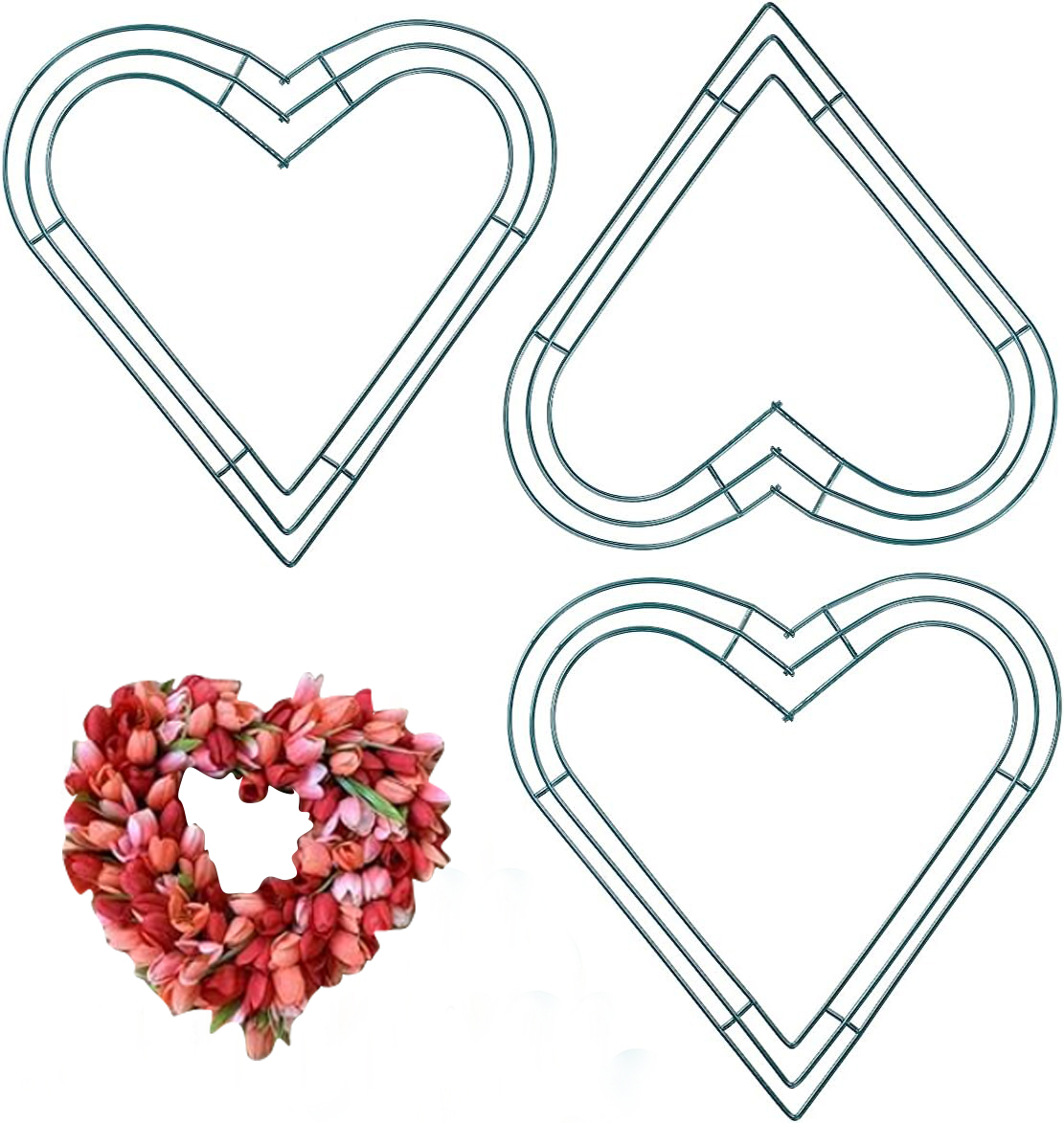 3 Pack Premium Metal Heart  Fo - огляд і ціна Wreath Form Wire